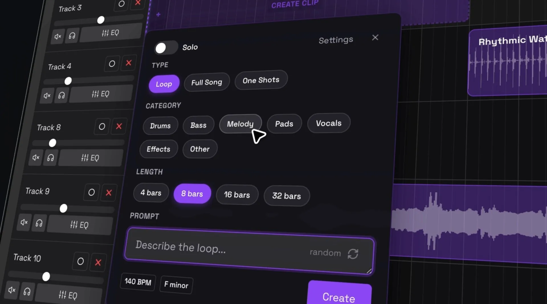 Sonura Music Generator Interface