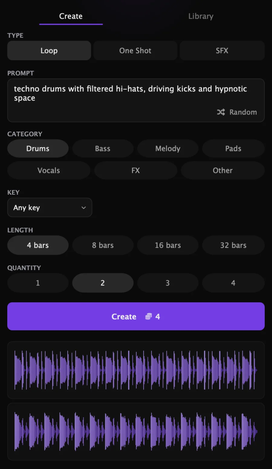 Sonura Flow plugin interface showing loop and sound generation