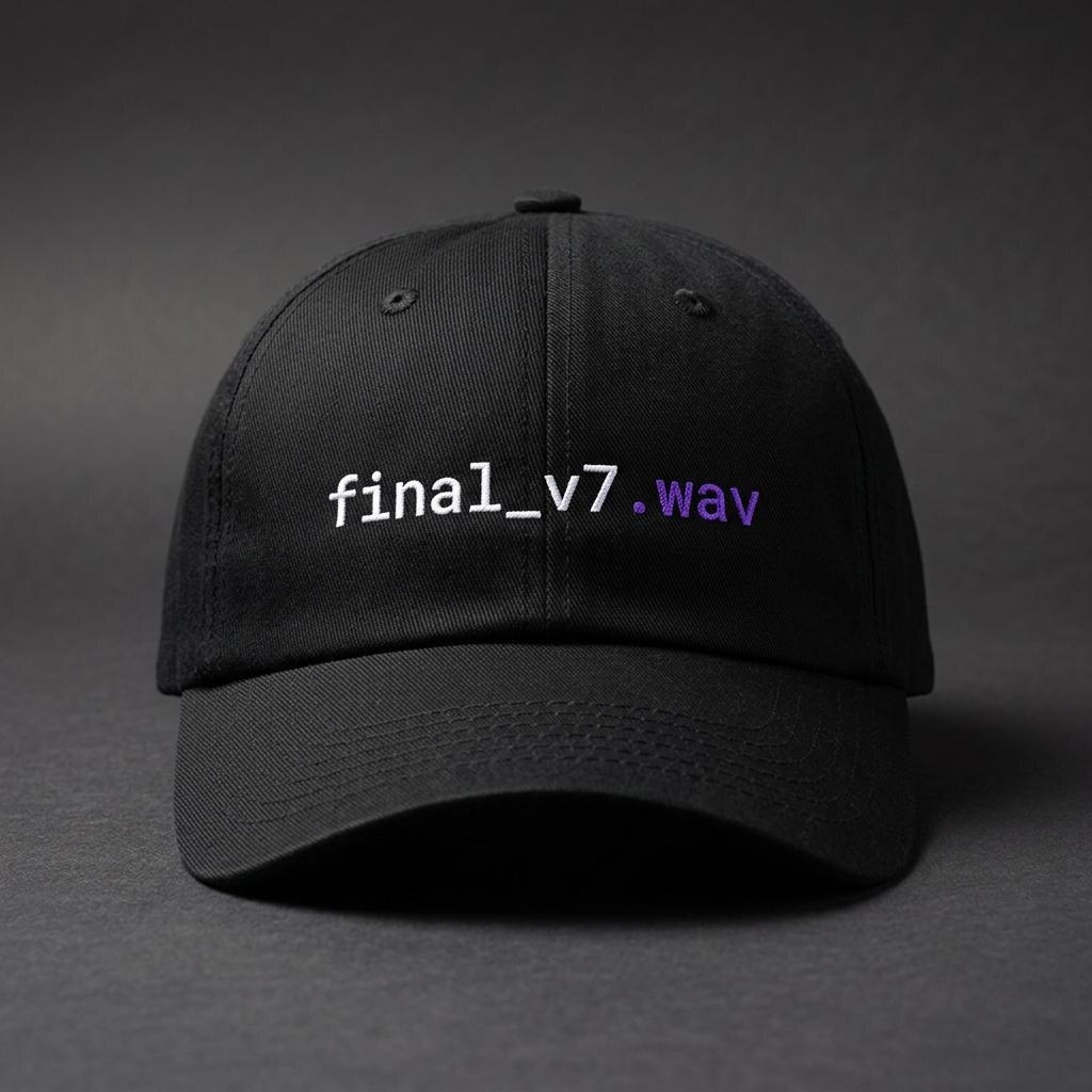 Black dad cap embroidered with final_v7.wav